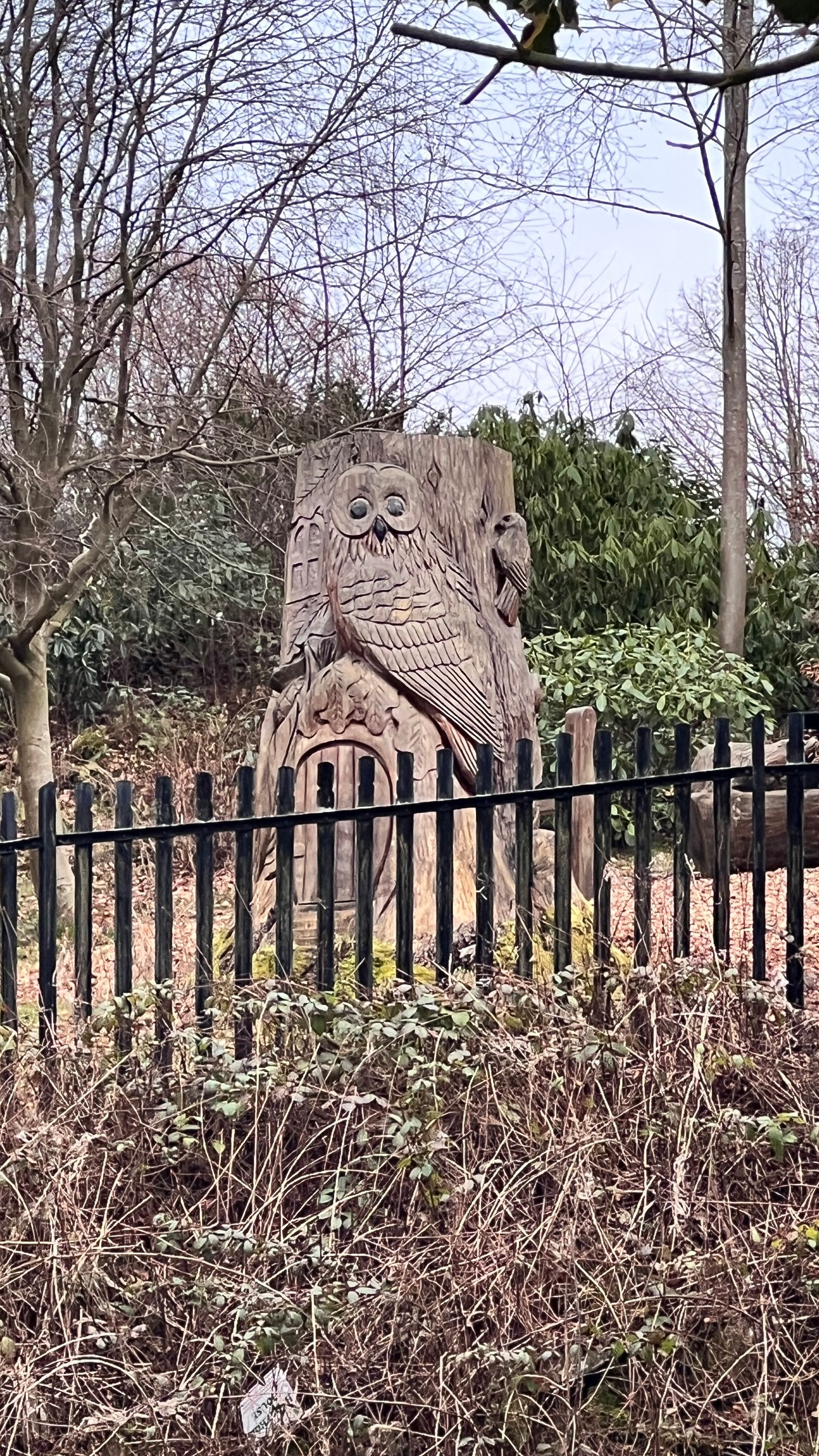 One of the many sculptures in Castlebank Park